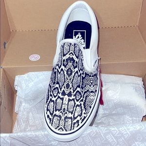 Vans snake print classic slip on